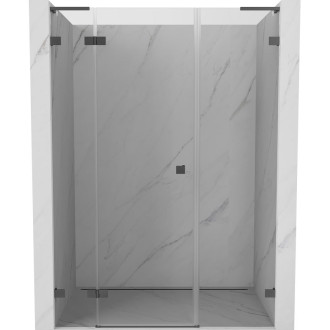 Sprchové dvere Mexen Lunar L s ľavými pántami 140 cm, priehľadné, strieborná - 834SL-140-050-95-00-L
