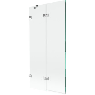 Vaňová zástena Mexen Lunar 2-krídla ľavá 90 x 150 cm, priehľadná, chróm - 897-090-100-01-00-L
