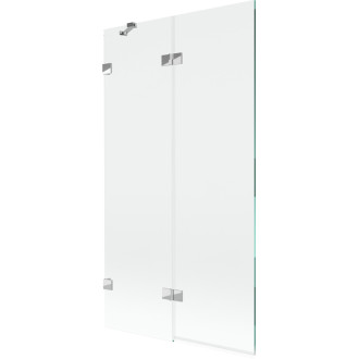 Vaňová zástena Mexen Lunar 2-krídla ľavá 100 x 150 cm, priehľadná, chróm - 897-100-100-01-00-L
