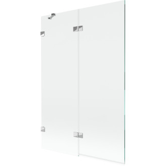Vaňová zástena Mexen Lunar 2-krídla ľavá 120 x 150 cm, priehľadná, chróm - 897-120-100-01-00-L