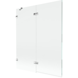 Vaňová zástena Mexen Lunar 2-krídla ľavá 140 x 150 cm, priehľadná, chróm - 897-140-100-01-00-L
