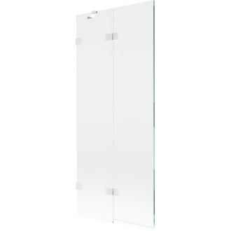 Vaňová zástena Mexen Lunar 2-krídla ľavá 80 x 150 cm, priehľadná, biela - 897-080-100-20-00-L