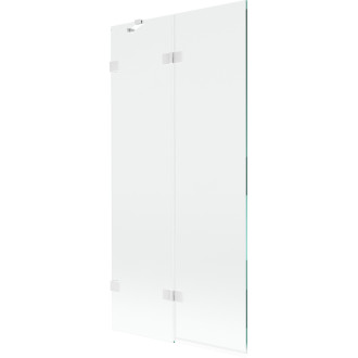 Vaňová zástena Mexen Lunar 2-krídla ľavá 90 x 150 cm, priehľadná, biela - 897-090-100-20-00-L