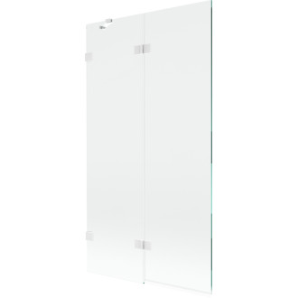 Mexen Lunar vaňová zástena ľavá, 2 krídla, 100 x 150 cm, priehľadná, biela - 897-100-100-20-00-L