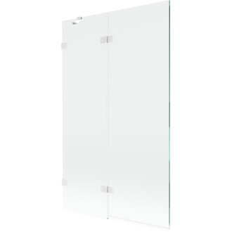 Vaňová zástena Mexen Lunar 2-krídla ľavá 110 x 150 cm, priehľadná, biela - 897-110-100-20-00-L