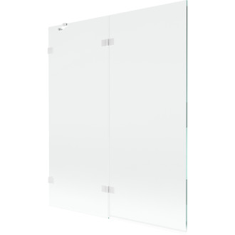 Vaňová zástena Mexen Lunar 2-krídla ľavá 140 x 150 cm, priehľadná, biela - 897-140-100-20-00-L