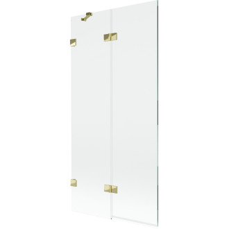 Vaňová zástena Mexen Lunar 2-krídla ľavá 90 x 150 cm, priehľadná, zlatá - 897-090-100-50-00-L