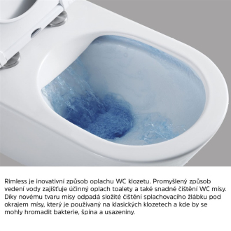 Mereo WC závesné kapotované, RIMLESS, 490x370x360, keramické, vr. sedátka CSS113S VSD82S