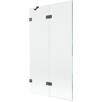 Vaňová zástena Mexen Lunar 2-krídla ľavá 100 x 150 cm, priehľadná, kartáčovaná pištoľovo sivá - 897-100-100-66-00-L