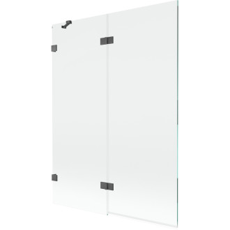 Vaňová zástena Mexen Lunar 2-krídlová ľavá 130 x 150 cm, priehľadná, kartáčovaná pištoľovo sivá - 897-130-100-66-00-L