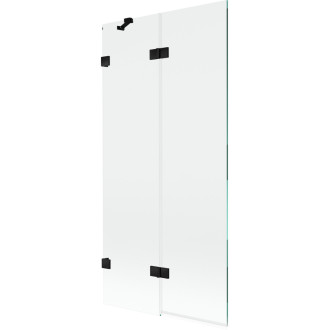 Vaňová zástena Mexen Lunar 2-krídla ľavá 90 x 150 cm, priehľadná, čierna - 897-090-100-70-00-L