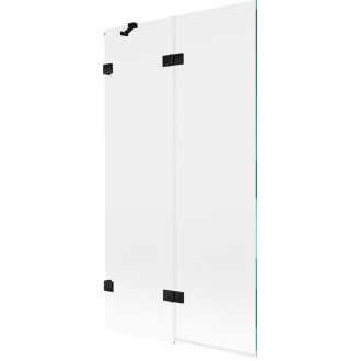 Vaňová zástena Mexen Lunar 2-krídla ľavá 100 x 150 cm, priehľadná, čierna - 897-100-100-70-00-L