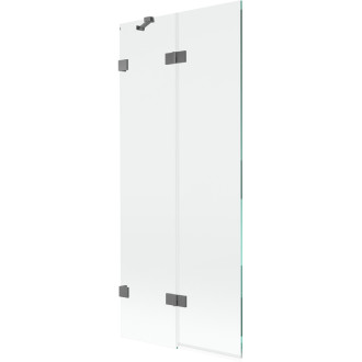 Vaňová zástena Mexen Lunar 2-krídla ľavá 80 x 150 cm, priehľadná, strieborná - 897-080-100-95-00-L