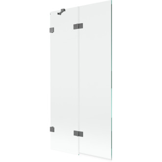 Vaňová zástena Mexen Lunar 2-krídla ľavá 90 x 150 cm, priehľadná, strieborná - 897-090-100-95-00-L