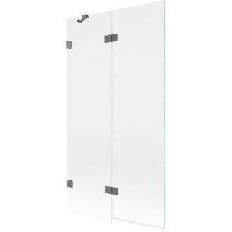 Vaňová zástena Mexen Lunar 2-krídla ľavá 100 x 150 cm, priehľadná, strieborná - 897-100-100-95-00-L