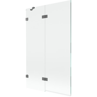 Vaňová zástena Mexen Lunar 2-krídla ľavá 110 x 150 cm, priehľadná, strieborná - 897-110-100-95-00-L