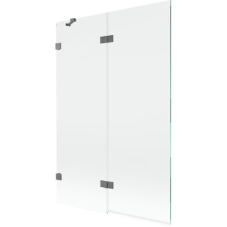 Vaňová zástena Mexen Lunar 2-krídla ľavá 120 x 150 cm, priehľadná, strieborná - 897-120-100-95-00-L