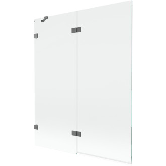Vaňová zástena Mexen Lunar 2-krídla ľavá 140 x 150 cm, priehľadná, strieborná - 897-140-100-95-00-L
