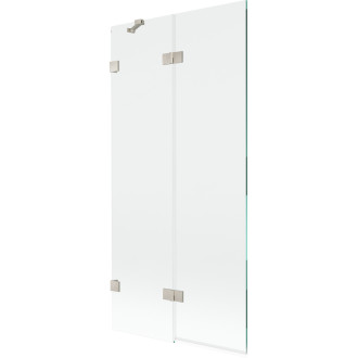 Vaňová zástena Mexen Lunar 2-krídla ľavá 90 x 150 cm, priehľadná, kartáčovaný nikel - 897-090-100-97-00-L