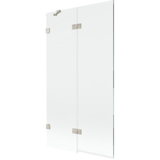Vaňová zástena Mexen Lunar 2-krídla ľavá 100 x 150 cm, priehľadná, kartáčovaný nikel - 897-100-100-97-00-L