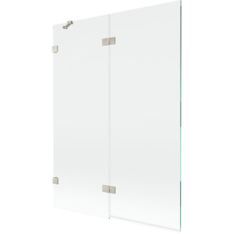 Vaňová zástena Mexen Lunar 2-krídla ľavá 130 x 150 cm, priehľadná, kartáčovaný nikel - 897-130-100-97-00-L