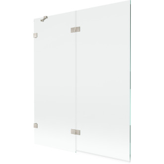 Vaňová zástena Mexen Lunar 2-krídla ľavá 140 x 150 cm, priehľadná, kartáčovaný nikel - 897-140-100-97-00-L