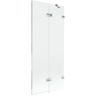 Vaňová zástena Mexen Lunar 2-krídla pravá 80 x 150 cm, priehľadná, chróm - 897-080-100-01-00-P
