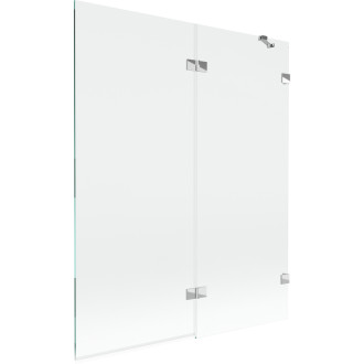Vaňová zástena Mexen Lunar 2-krídla pravá 140 x 150 cm, priehľadná, chróm - 897-140-100-01-00-P
