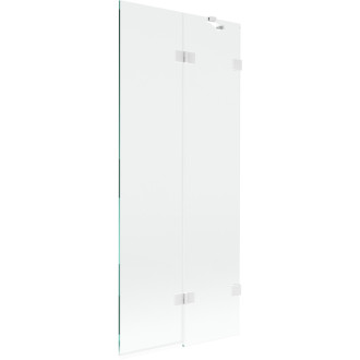 Mexen Lunar vaňová zástena pravá, 2 krídla, 80 x 150 cm, priehľadná, biela - 897-080-100-20-00-P