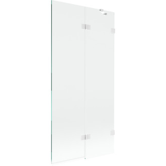 Mexen Lunar vaňová zástena pravá, 2 krídla, 90 x 150 cm, priehľadná, biela - 897-090-100-20-00-P