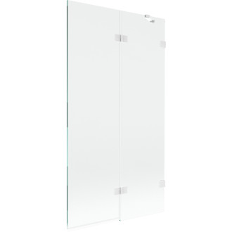 Mexen Lunar vaňová zástena pravá, 2 krídla, 100 x 150 cm, priehľadná, biela - 897-100-100-20-00-P