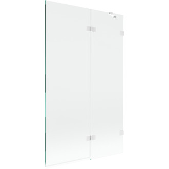 Mexen Lunar vaňová zástena pravá, 2 krídla, 110 x 150 cm, priehľadná, biela - 897-110-100-20-00-P
