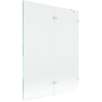 Mexen Lunar vaňová zástena pravá, 2 krídla, 130 x 150 cm, priehľadná, biela - 897-130-100-20-00-P