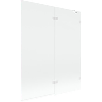 Mexen Lunar vaňová zástena pravá, 2 krídla, 140 x 150 cm, priehľadná, biela - 897-140-100-20-00-P