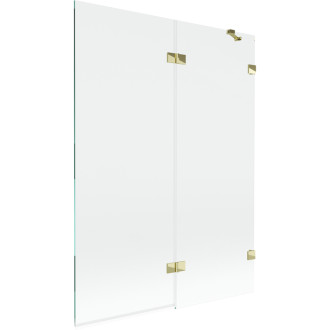 Vaňová zástena Mexen Lunar 2-krídla pravá 130 x 150 cm, priehľadná, zlatá - 897-130-100-50-00-P