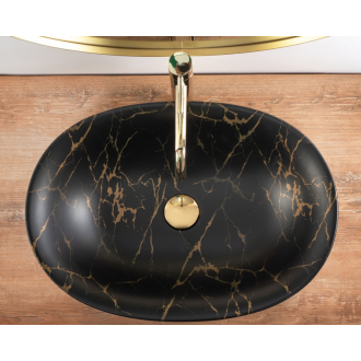 Rea Umývadlo na dosku Roma Marble Black Mat REA-U5609