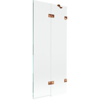 Vaňová zástena Mexen Lunar 2-krídla pravá 80 x 150 cm, priehľadná, ružové zlato - 897-080-100-60-00-P