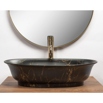 Rea Umývadlo na dosku Roma Marble Black Mat REA-U5609