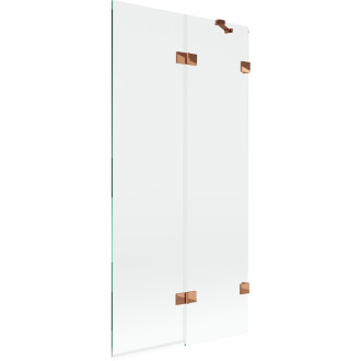 Vaňová zástena Mexen Lunar 2-krídla pravá 90 x 150 cm, priehľadná, ružové zlato - 897-090-100-60-00-P