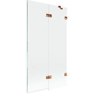 Vaňová zástena Mexen Lunar 2-krídla pravá 100 x 150 cm, priehľadná, ružové zlato - 897-100-100-60-00-P