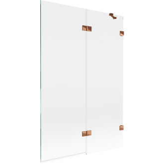 Vaňová zástena Mexen Lunar 2-krídla pravá 120 x 150 cm, priehľadná, ružové zlato - 897-120-100-60-00-P