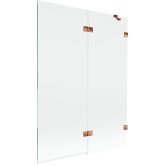 Vaňová zástena Mexen Lunar 2-krídla pravá 130 x 150 cm, priehľadná, ružové zlato - 897-130-100-60-00-P