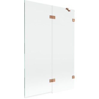 Vaňová zástena Mexen Lunar 2-krídla pravá 120 x 150 cm, priehľadná, kartáčovaná meď - 897-120-100-65-00-P