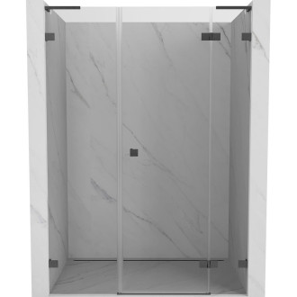 Sprchové dvere Mexen Lunar L s pravými pántami 125 cm, priehľadné, kartáčovaná pištoľovo sivá - 834SL-125-050-66-00-P