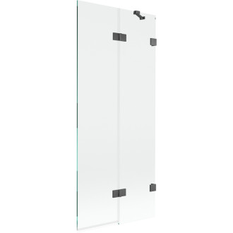 Vaňová zástena Mexen Lunar 2-krídla pravá 80 x 150 cm, priehľadná, kartáčovaná pištoľovo sivá - 897-080-100-66-00-P