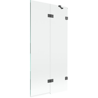 Vaňová zástena Mexen Lunar 2-krídla pravá 90 x 150 cm, priehľadná, kartáčovaná pištoľovo sivá - 897-090-100-66-00-P