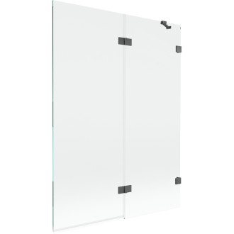 Mexen Lunar vaňová zástena s 2 krídlami pravá 130 x 150 cm, priehľadná, kartáčovaná pištoľovo sivá - 897-130-100-66-00-P