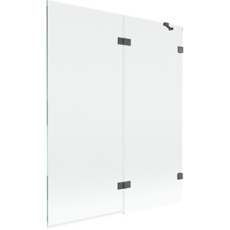 Mexen Lunar vaňová zástena s 2 krídlami pravá 140 x 150 cm, priehľadná, kartáčovaná pištoľovo sivá - 897-140-100-66-00-P