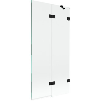 Mexen Lunar vaňová zástena pravá, 2 krídla, 90 x 150 cm, priehľadná, čierna - 897-090-100-70-00-P