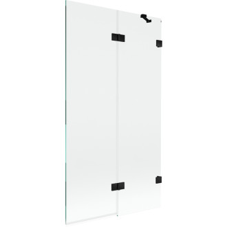 Mexen Lunar vaňová zástena pravá, 2 krídla, 100 x 150 cm, priehľadná, čierna - 897-100-100-70-00-P